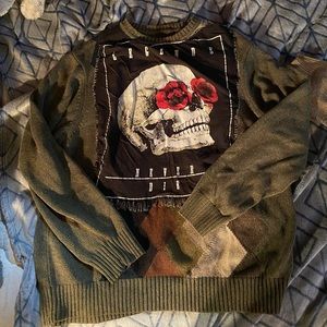 skull grandpa sweater